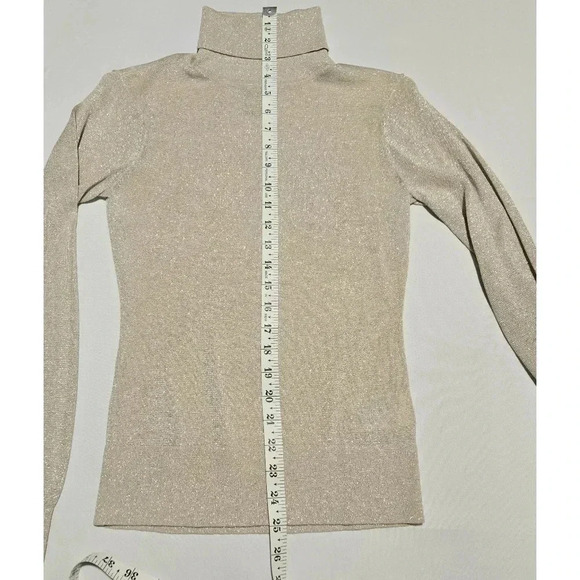 Silver Metallic Turtleneck Sweater - Never Worn - Picture 12 of 16